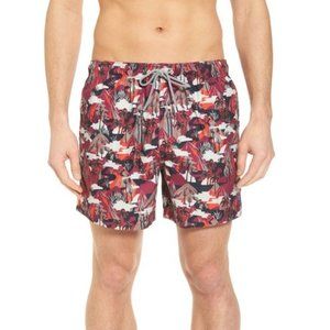 NWT Ted Baker London KARNER Mountain Print Swim Trunks Red Size M $120 JK272